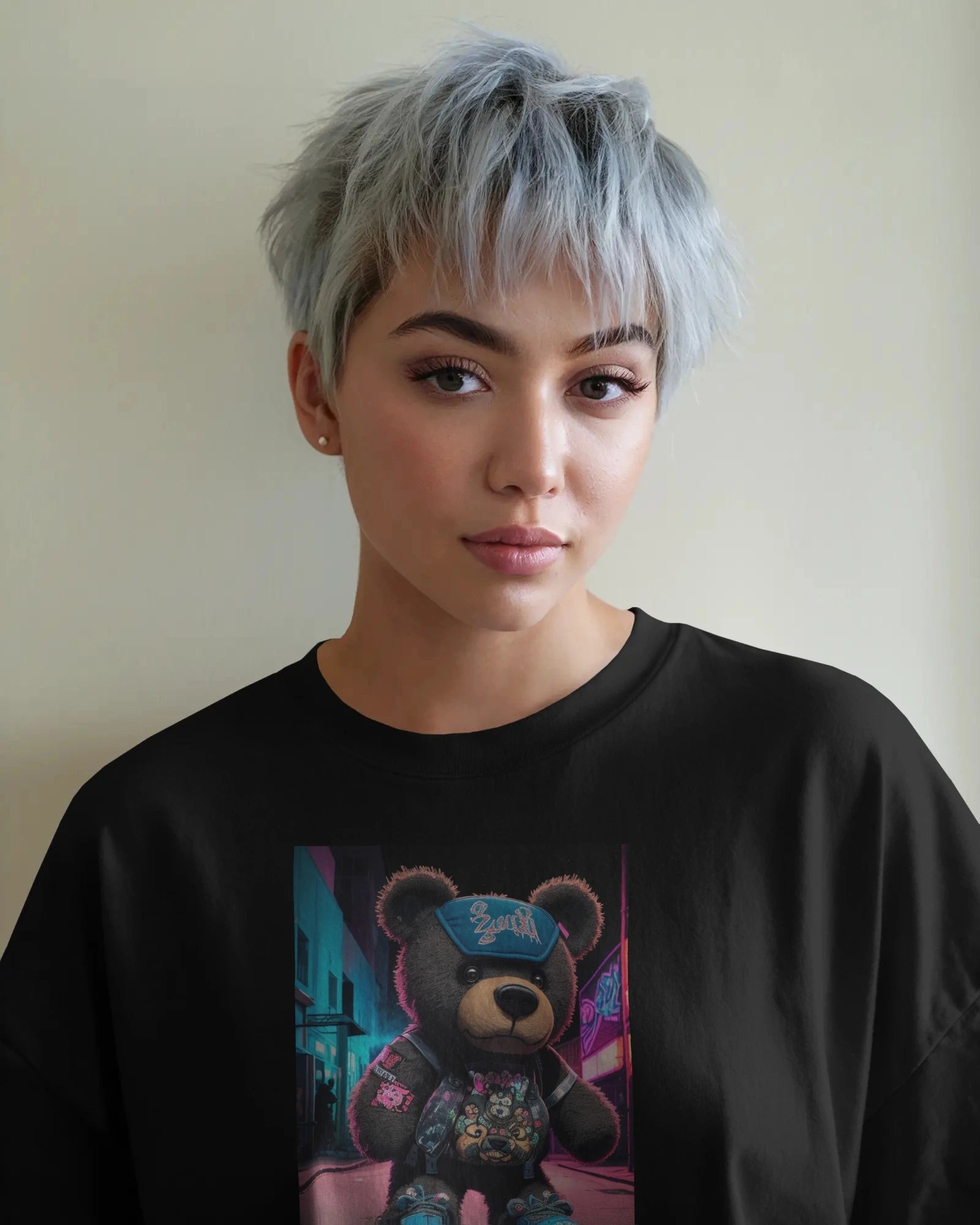 Street Teddy: Neon Hype Edition Oversized Tee