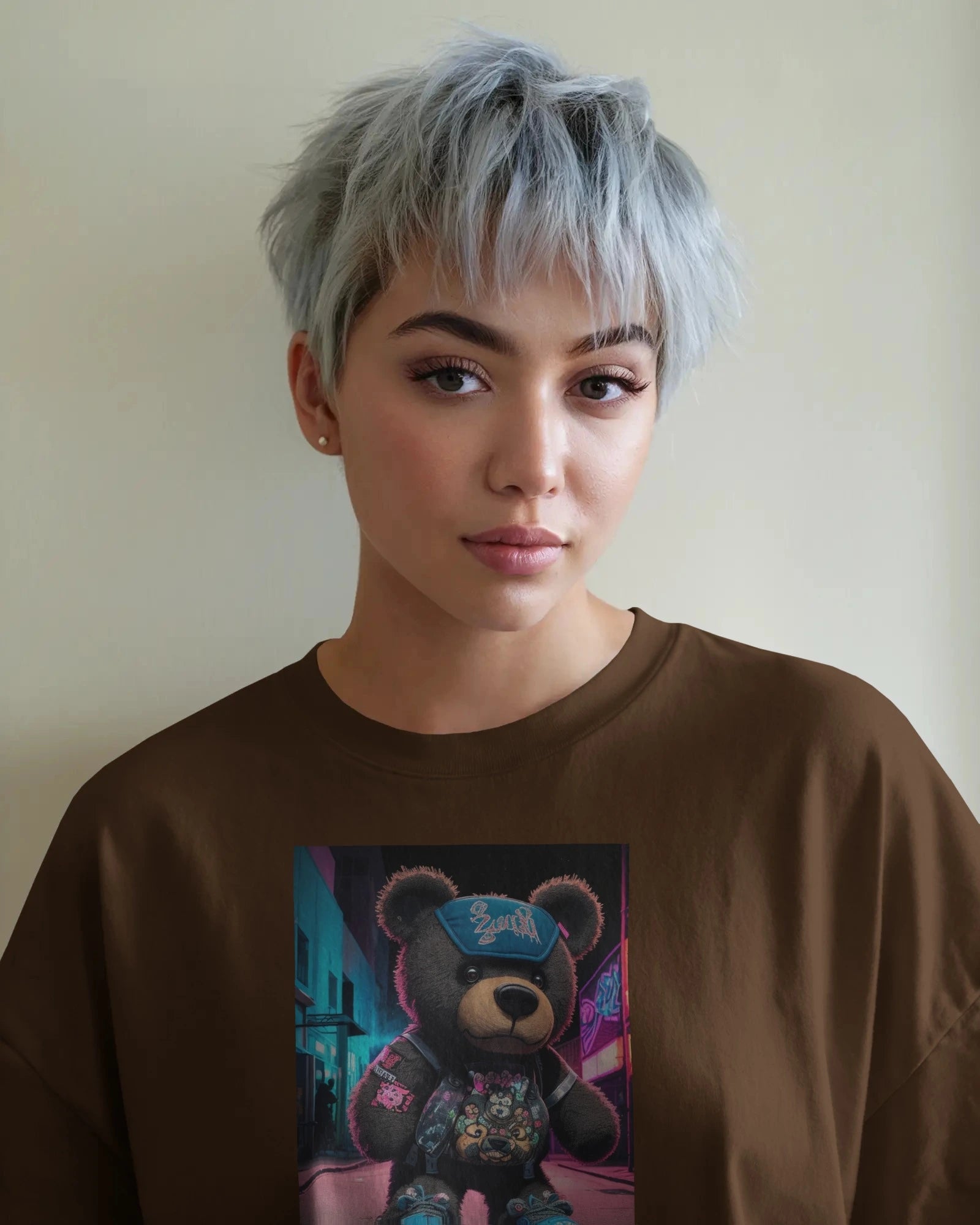 Street Teddy: Neon Hype Edition Oversized Tee