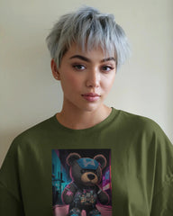 Street Teddy: Neon Hype Edition Oversized Tee