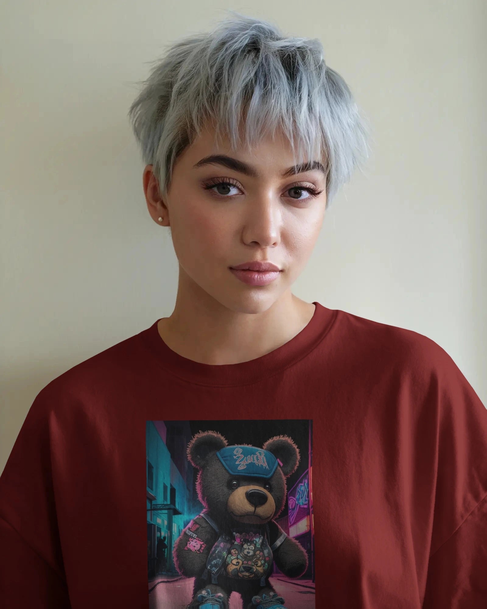 Street Teddy: Neon Hype Edition Oversized Tee