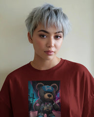 Street Teddy: Neon Hype Edition Oversized Tee
