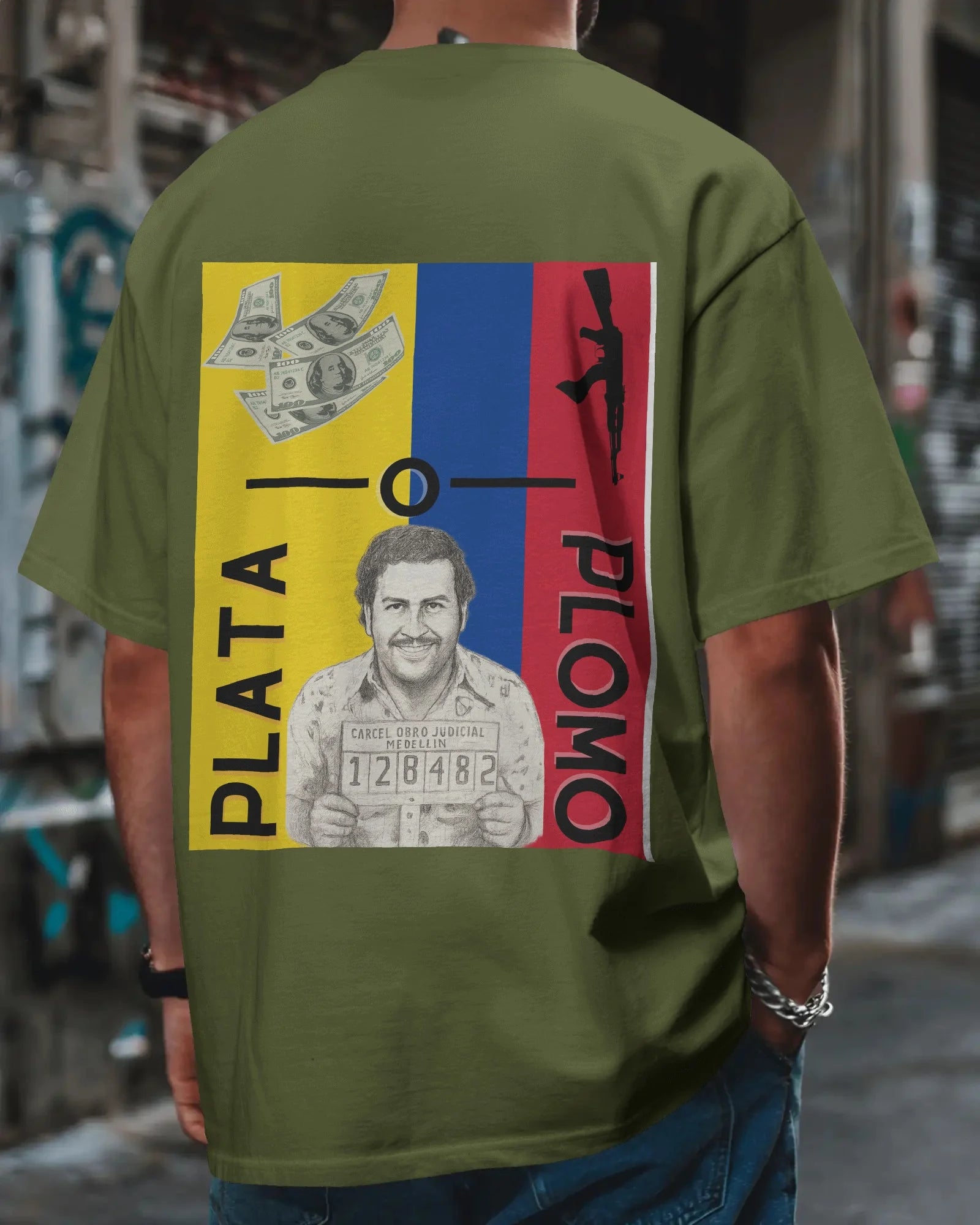 Plata o Plomo Oversize Tee – Narco Legacy Drop