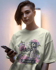 Let Yourself Be Happy Floral Typography Tee – Cavantee Edition