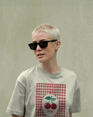 Cherry Picnic – Vintage Gingham Graphic T-Shirt