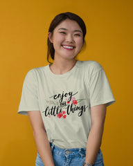 Enjoy The Little Things – Floral Minimalist Tee by Cavantee
