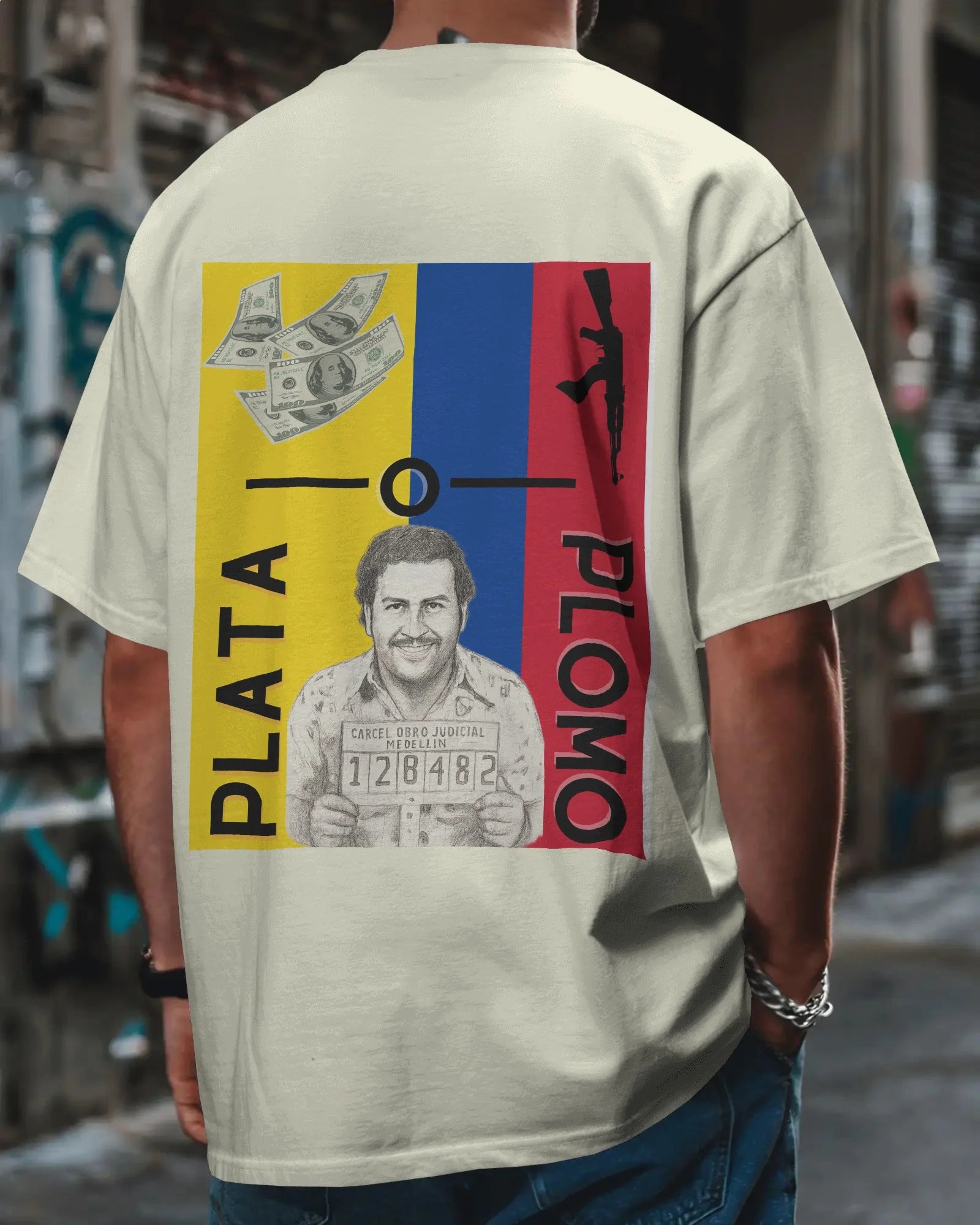 Plata o Plomo Oversize Tee – Narco Legacy Drop