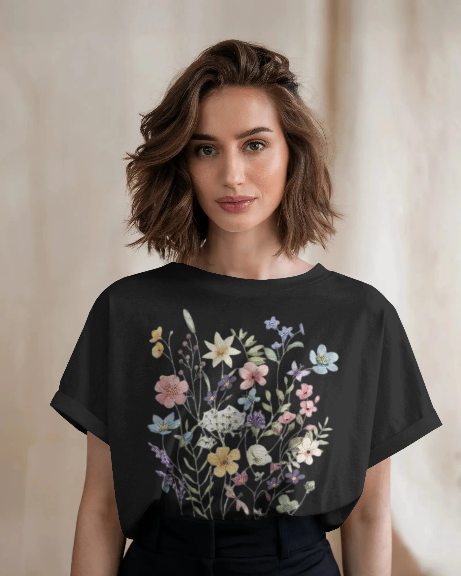 Wild Meadow – Pastel Bloom Graphic T-Shirt