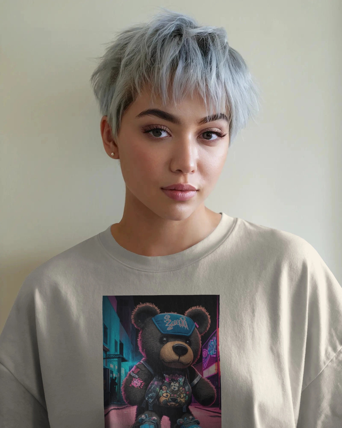 Street Teddy: Neon Hype Edition Oversized Tee