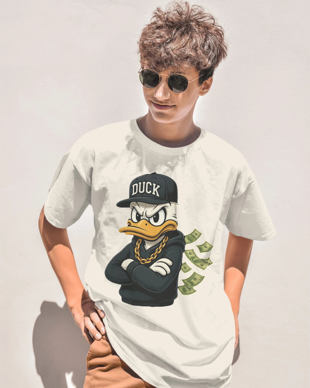 Money Duck Streetwear T-Shirt – Hustle in Feathers