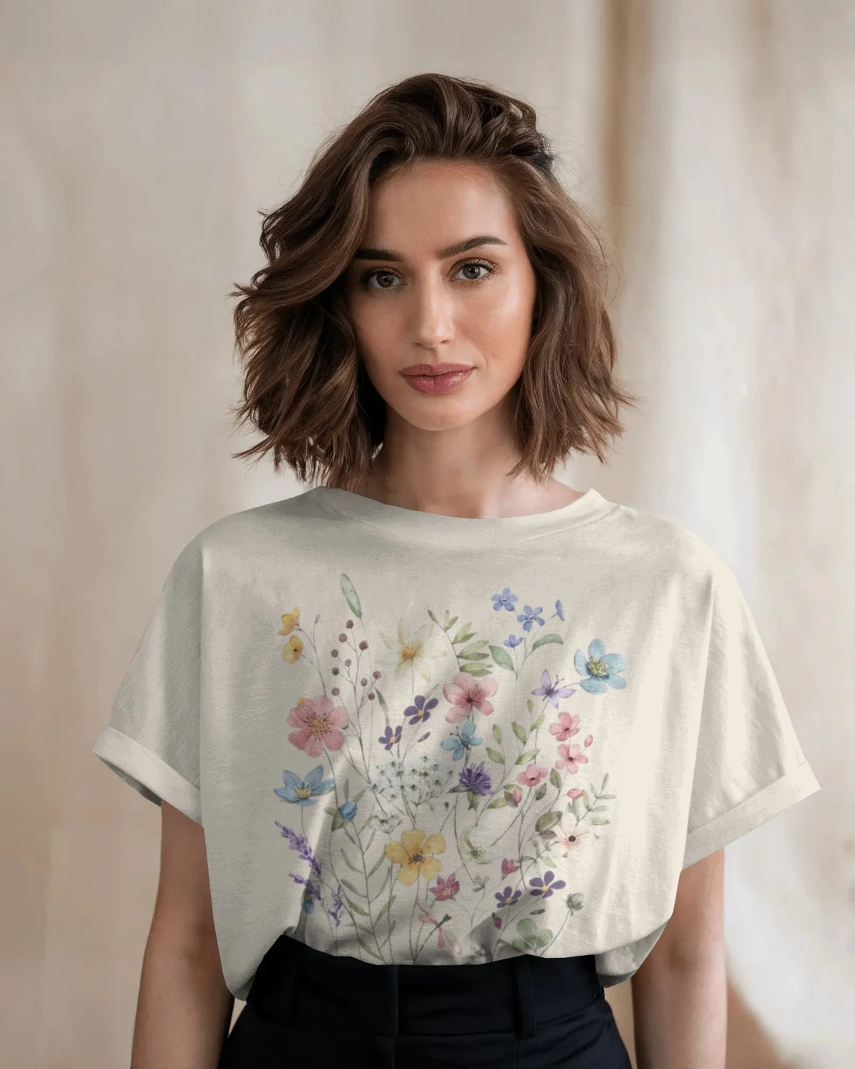 Wild Meadow – Pastel Bloom Graphic T-Shirt