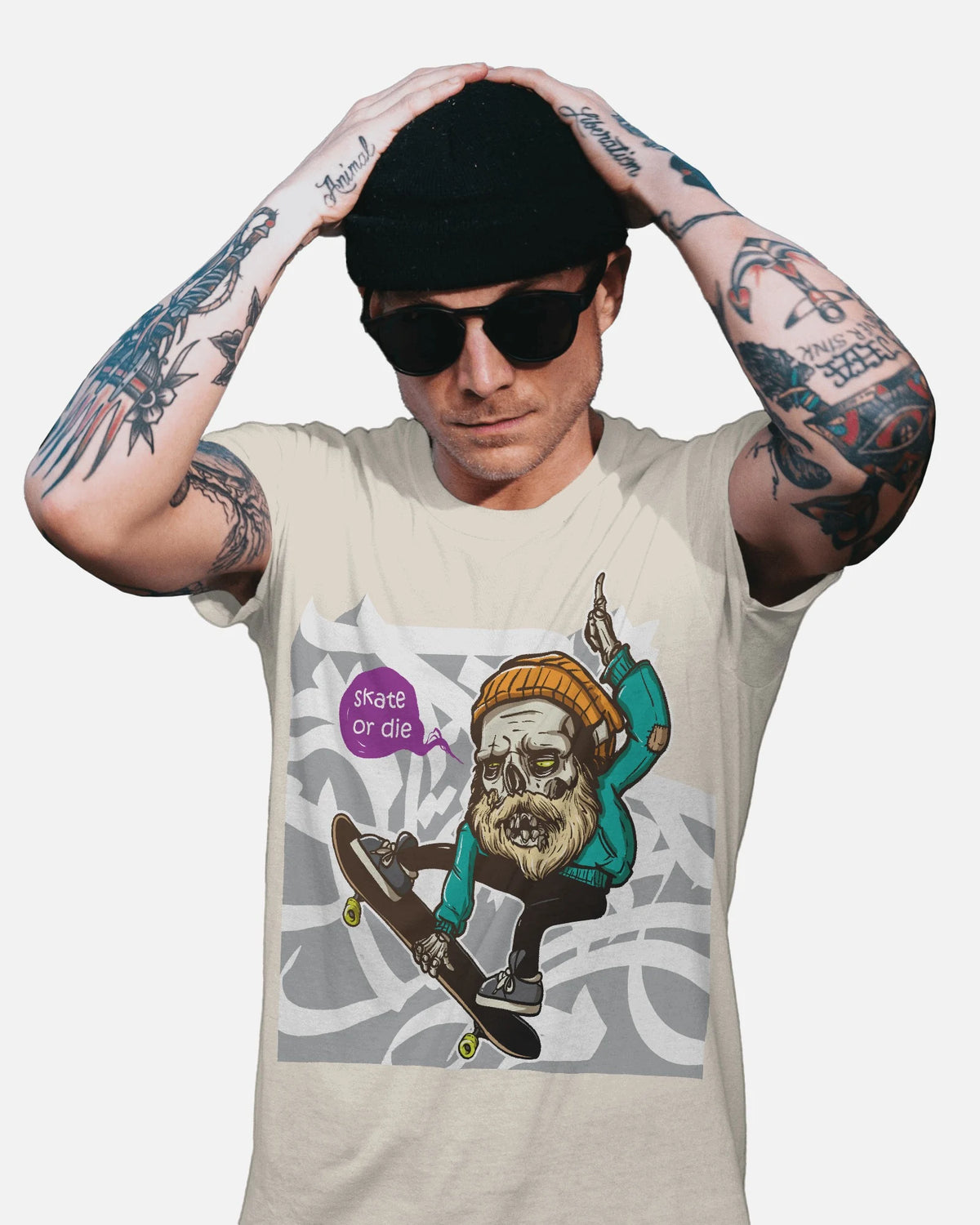 Undead Rider – Skate or Die Graffiti Tee by Cavantee