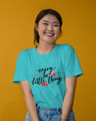 Enjoy The Little Things – Floral Minimalist Tee by Cavantee