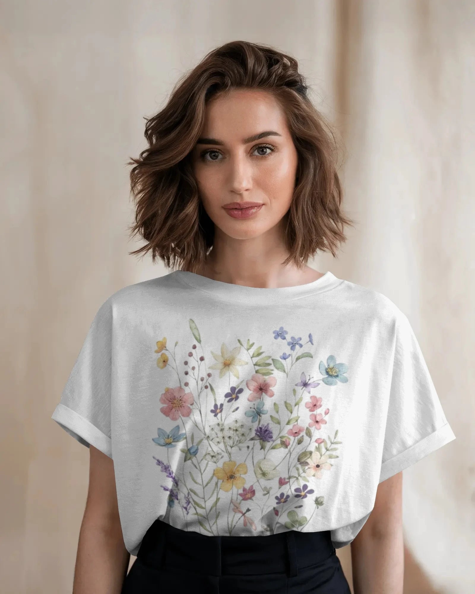 Wild Meadow – Pastel Bloom Graphic T-Shirt