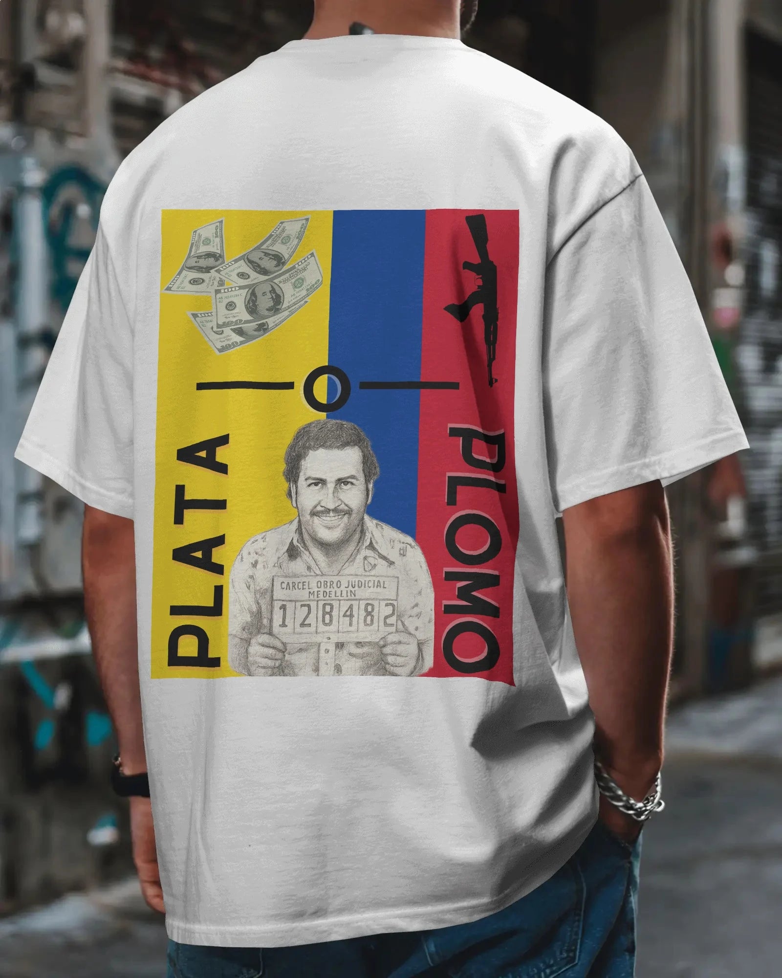 Plata o Plomo Oversize Tee – Narco Legacy Drop