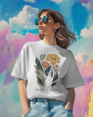 Be Still & Know Floral Scripture Tee – Cavantee Faith Series