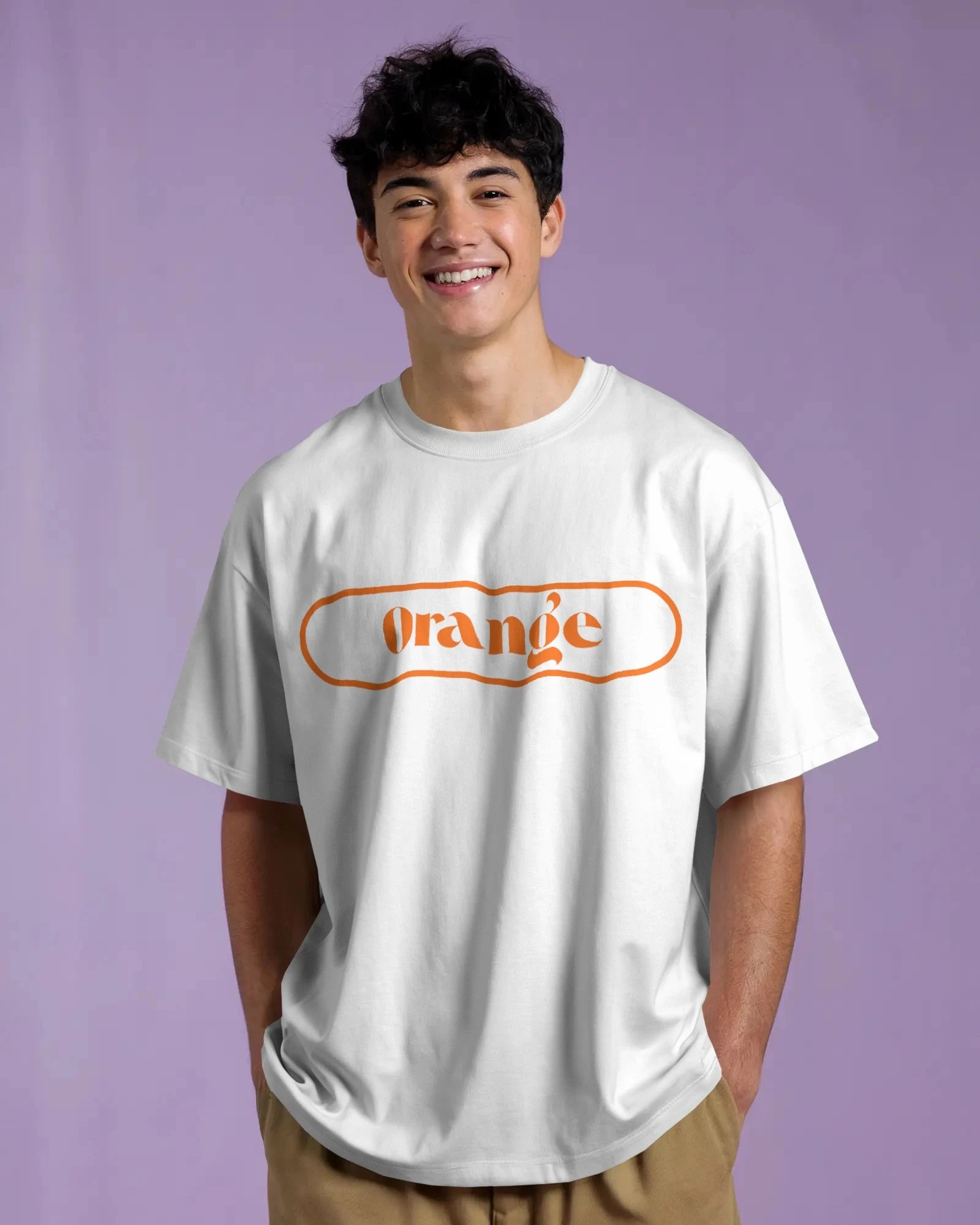 Orange Label Statement Tee – Bold & Minimal