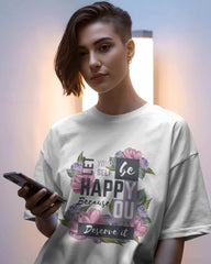 Let Yourself Be Happy Floral Typography Tee – Cavantee Edition