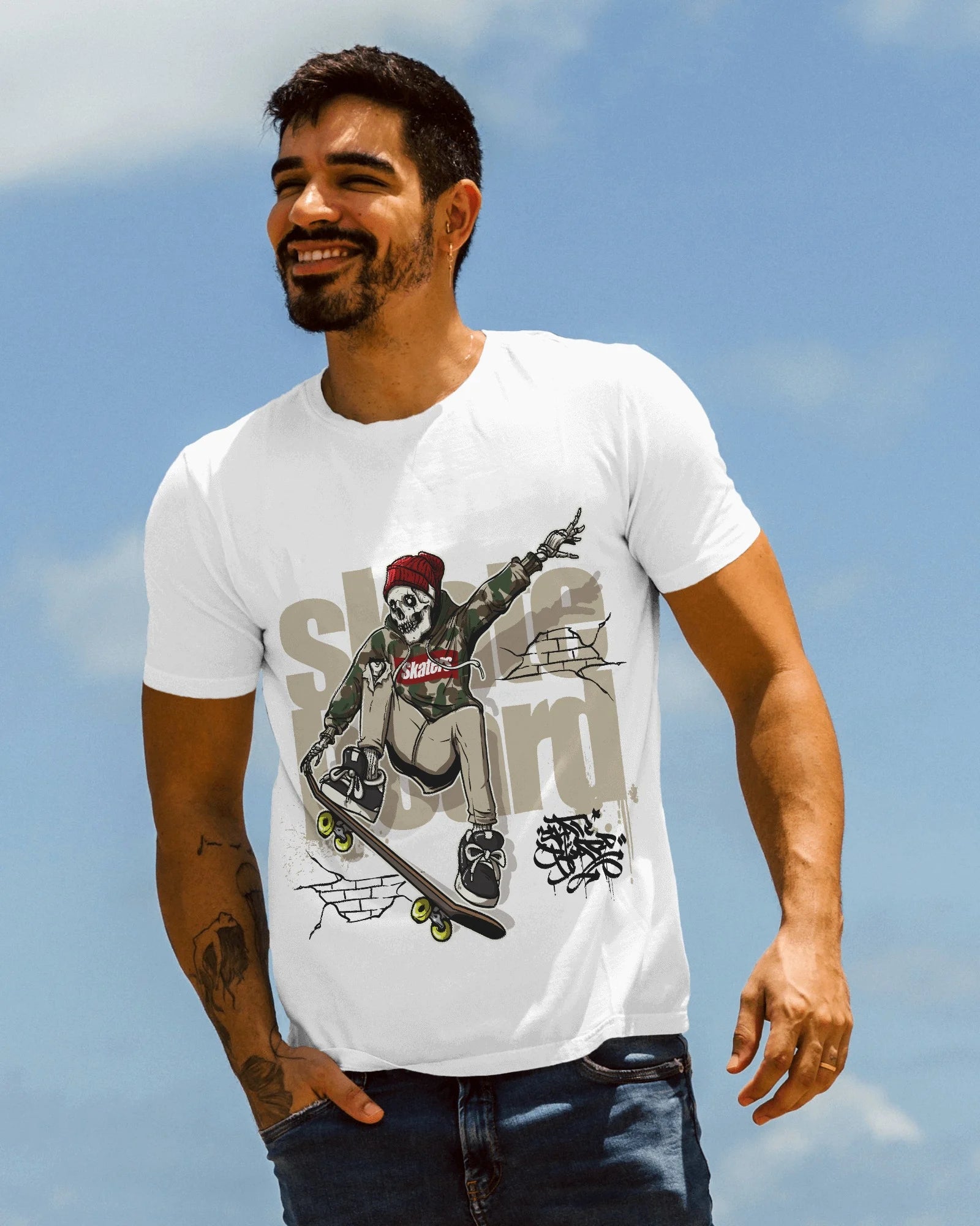 Skater Bones – Camo Drop Street Tee by Cavantee