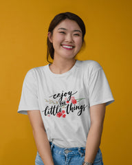 Enjoy The Little Things – Floral Minimalist Tee by Cavantee