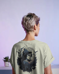 Moonlit Witch Oversize Tee – Nocturnal Gothic Drop