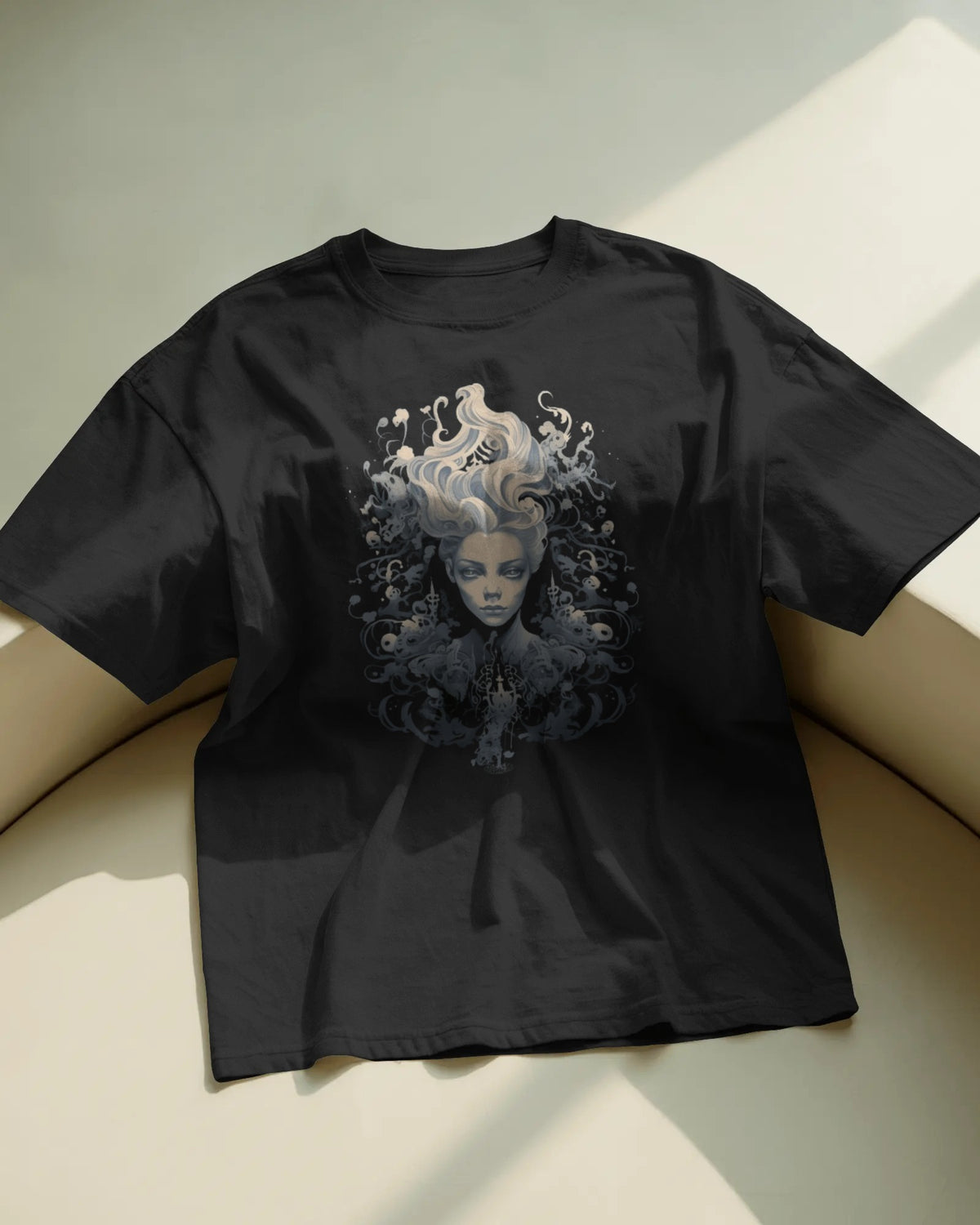 Ethereal Void – Monochrome Phantom T-Shirt by Cavantee