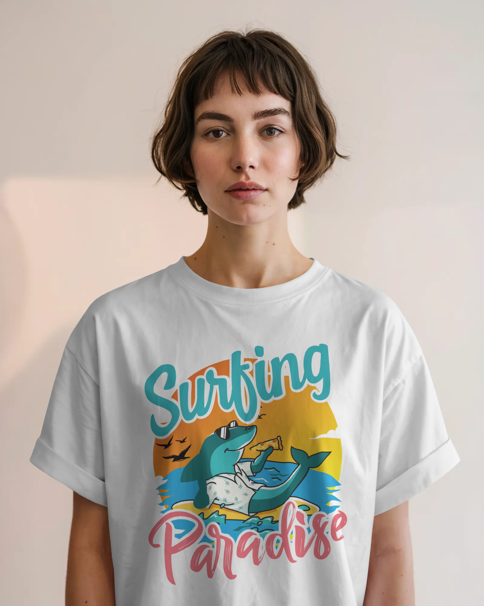 Surfing Paradise – Chill Like a Shark Tee