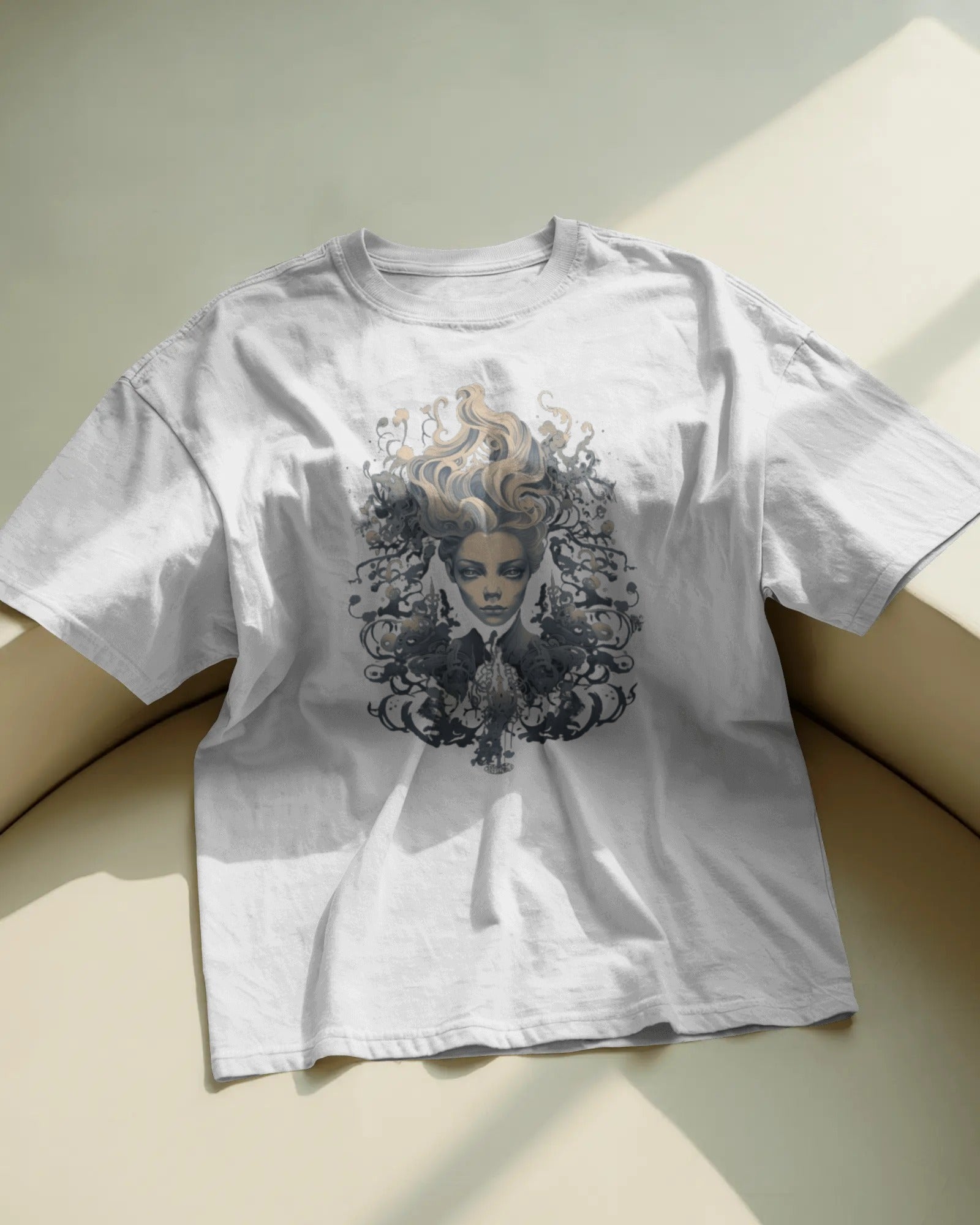 Ethereal Void – Monochrome Phantom T-Shirt by Cavantee
